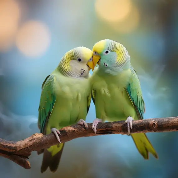 are my parakeets kissing or fighting